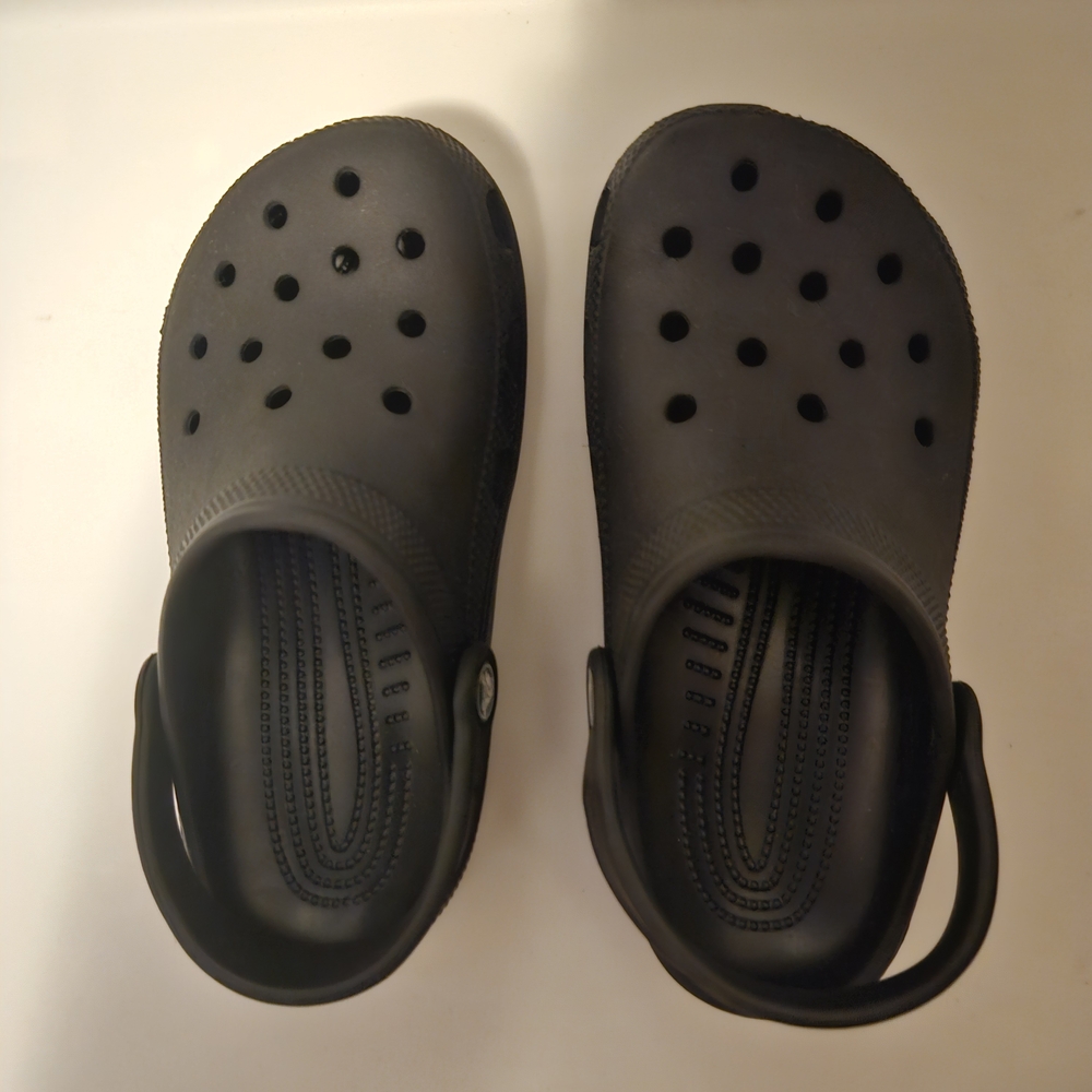 Crocs Kid's Classic Black Clogs - Size 2